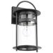 Nuvo Lighting 67641 - 1 Lamp 14" 120 volt Matte Black Clear Outdoor Wall Lantern Light Fixture (BRACER 1 LT MED WALL LANTERN BLK (60-7641))
