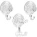 Suction Cup Hooks 2-Pack Clear Reusable Removable Suction Heavy Duty Hooks Strong Window Glass Door Kitchen Bathroom Shower Wall Suction Hangers Door Window Halloween Christmas Wreath Hanger (3)