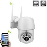 QJUHUNG 5X Zoom Outdoor Wireless 1080P 2MP PTZ WIFI IR Camera Night Vision Home Security IP66 Waterproof 165ft Night Vision Support Max 128GB SD Card White
