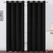 Amay Grommet Top Blackout Curtain Panel Black 60 Inch Wide by 120 Inch Long-1Panel