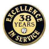 PinMart Gold Plated Excellence in Service Year Employee Recognition Pins