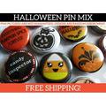 Random Halloween Buttons Pins - Halloween Favors - Halloween Party Favors - Resale Wholesale Loose Lot - 1 Inch Mini Pinback Set of 100