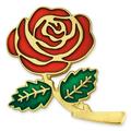 Colored Red Rose Flower Enamel Lapel Pin 1