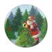 Christmas Holiday Santa Claus Trees Pinback Button Pin