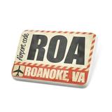 Porcelein Pin Airportcode ROA Roanoke VA Lapel Badge â€“ NEONBLOND