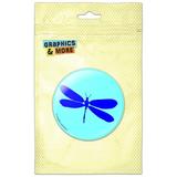 Blue Dragonfly Silhouette Pinback Button Pin Badge