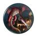 Fire Breathing Red Dragon Castle Fantasy Pinback Button Pin