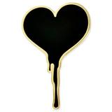 PinMart s Black Dripping Bleeding Heart Enamel Lapel Pin