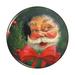 Christmas Holiday Santa Claus Wreath Pinback Button Pin