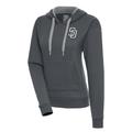 Women's Antigua Charcoal San Diego Padres Brushed Metallic Victory Pullover Hoodie