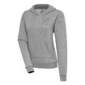 Women's Antigua Heather Gray San Diego Padres Brushed Metallic Victory Pullover Hoodie