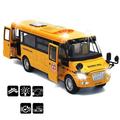 CORPER TOYS School Bus Toy Die Cast Vehicles Yellow Large Alloy Pull Back 9 Play Bus with Sounds and Lights for Kids