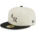 Men's New Era Stone/Black Colorado Rockies Chrome 59FIFTY Fitted Hat