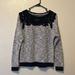 Nine West Sweaters | 3/$25 Nine West Grey Black Embroidered Mesh Details Long Sleeve Sweater Top Sz M | Color: Black/Gray | Size: M