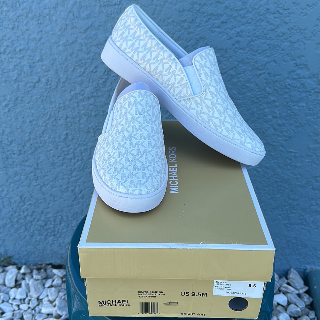 Michael Kors Shoes | (New) Michael Michael Kors Women's Keaton Slip-On | Color: White | Size: 9.5