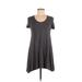 rue21 Casual Dress - A-Line Scoop Neck Short sleeves: Gray Print Dresses - Women's Size Medium