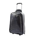 Real Leather Cabin Size Suitcase Wheeled Trolley Carry Case Newton Black