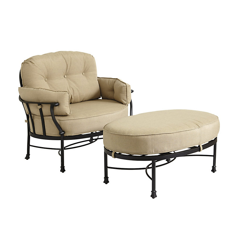 Amalfi Cuddle Chair & Ottoman with 1 Cuddle Chair Cushion Set and 1 Ottoman Cushion - Ballard Designs