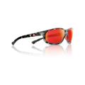 Redfin Polarized Jekyll Sunglasses Black Tortoise Frame Hull Red Polarized Lens One Size 1609