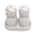 Wildon Home® Nahun Handmade Bright Felines Ceramic Salt & Pepper Shaker Set Ceramic in White | 3.5 H x 2 W in | Wayfair