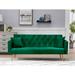 Mercer41 Vassallo 70.95" Velvet Round Arm Sofa Bed Velvet in Green | 29.95 H x 70.95 W x 23.05 D in | Wayfair CDA55BA8C9BF4FCAAF84248C05A18C65
