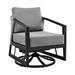 Wade Logan® Barello Patio Swivel Lounge Chair Metal in Black/Gray | 30 H x 28 W x 32 D in | Wayfair 956C5F14F0494BD5867A22CE1AD28E77