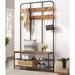 17 Stories Yarik Steel Hall Tree w/ Shoe Storage Wood/Metal in Brown/Gray | 71.7 H x 39.4 W x 14 D in | Wayfair 4A163D022B854C469E0490C7FDE72B1F