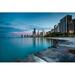 Ebern Designs Chicago Lakeshore - Wrapped Canvas Photograph Metal in Blue/Gray | 32 H x 48 W x 1.25 D in | Wayfair C150CF477E244E569A6F6C02B1D108DB