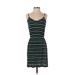 J.Crew Factory Store Casual Dress - Mini V Neck Sleeveless: Blue Print Dresses - Women's Size Small