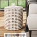 Round Side Table - 16"Dia x 16.5" h Living Room, Entryway, Small Spaces, Bedside Tables - Real Coconut Shell Mosaic Inlaid