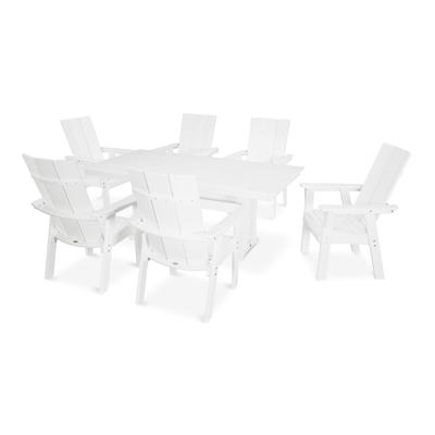 POLYWOOD Modern Adirondack 7-Piece Farmhouse Dining Set