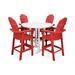 Vineyard Adirondack Chair 5-Piece Nautical Trestle Outdoor Bar Set with Table