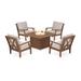 POLYWOOD Braxton 5-Piece Deep Seating Conversation Set with Fire Pit Table