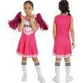 iiniim Kids Cheer leader Dress with Stockings Poms Cheerleading Uniform Halloween Costume