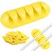 Adhesive Cable Organizer 30 Pack 5 Slots Charger Wire Holder Silicone Cable Management Yellow Cable Clips Cord Holder for Organizing Charging Accessories-Desktop USB Power Cord Mouse Cable