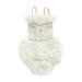 Peyakidsaa Baby Girls Halloween Romper Lacing Halterneck Sleeveless Sheep Furry Patchwork Bodysuit for Cosplay