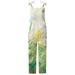 JURANMO Stretchy Jumpsuit Rompers for Women Plus Size Baggy Overalls for Women Floral Print High Waisted Cami Jumpsuit