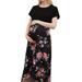 Belt Maternity Dress Black Dress Maternity Wear Short Sleeve Crew Neck Lactation Dress Floral Summer Dress Women s Lactation Dress Dresses for Wedding