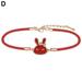 BVSPA Chinese Style Trendy 12 Chinese Animal Red String Bracelet Lucky Bracelet Jewelry Red Couple String A7S6