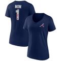 Women's Navy Atlanta Braves Mother's Day Plus Size Best Mom Ever V-Neck T-Shirt