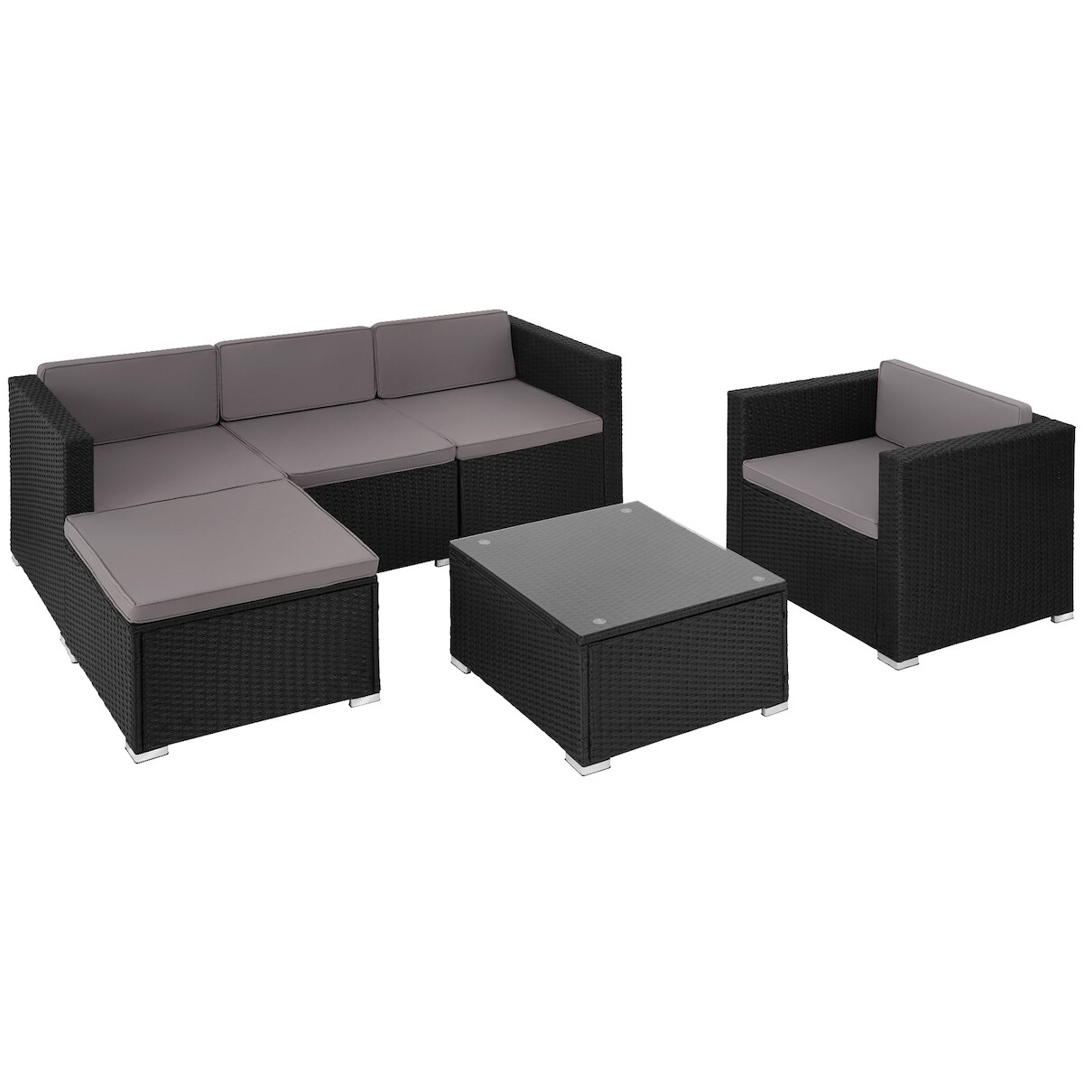 TECTAKE Rattan Lounge Lignano mit Sessel 1 Image