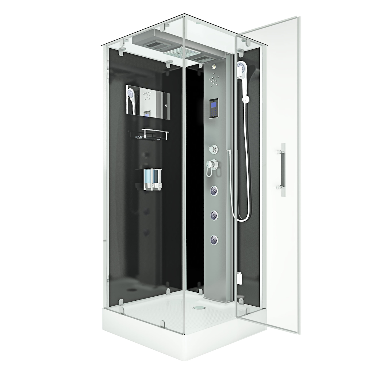 AcquaVapore Duschkabine Komplettdusche Fertigdusche Dusche D38-03R0 80x80 cm ohne 2K Scheiben Versiegelung Image