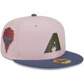 Men's New Era Pink/Blue Arizona Diamondbacks Olive Undervisor 59FIFTY Fitted Hat