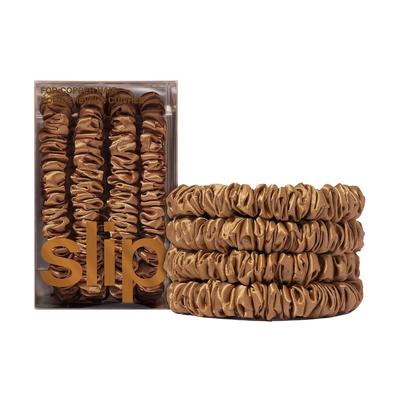 Slip Schmal scrunchies back to basics, reine seide - kupfer Haargummi Copper Braun Image