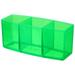 Uxcell 3 Compartments Clear Acrylic Pen Holder Pencil Holder Pen Organizer Pencil Cup Makeup Brush Holder Green