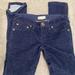 Free People Jeans | Free People Crushed Velvet Skinny Jeans 27 | Color: Blue | Size: 27