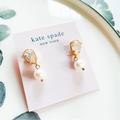 Kate Spade Jewelry | Last Onekate Spade Dainty Pearl Crystal Drop Earrings | Color: Gold/White | Size: Os