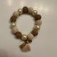 J. Crew Jewelry | J. Crew Bracelet Stretch Gold Crochet And Faux Pearls Beaded Bracelet | Color: Gold/White | Size: Os