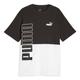 PUMA Herren Puma Power Colorblock Tee T Shirt, Puma Black-puma Weiß, M EU