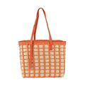 Handwoven Straw Beach Bag Purse For Women Casual Vintage Rattan Tote Shoulder Bag Handbag Woven Basket Vacation Bag, Orange